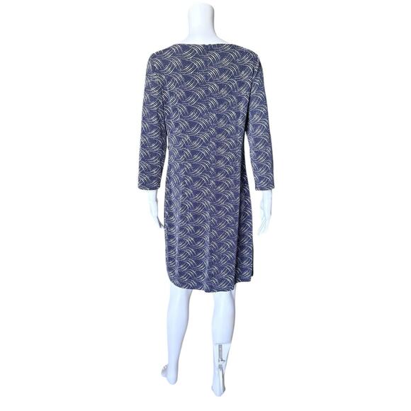 JH EVENINGS Womens Size 14 Blue White Silver Glitter Long Sleeve Shift Dress - Picture 4 of 8